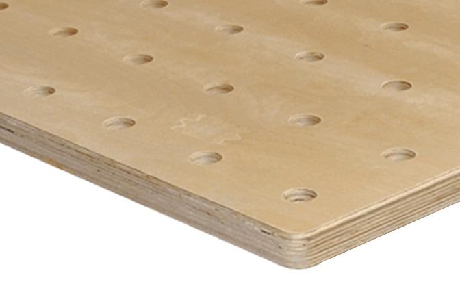 Topplate/hullplate i bjørk kryssfiner 1500x800x30 mm